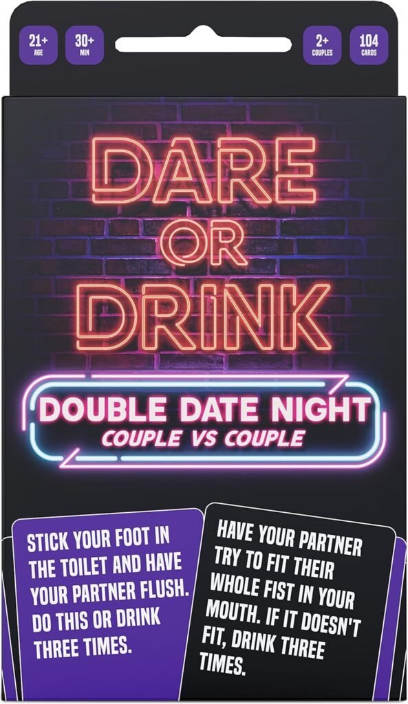 “Double Date Night” Party Card Game, Fun Adult Couples Group Game, Competitive, Engaging, and Playful Dares, Challenges  Hilarious Questions